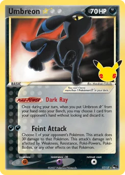 Umbreon ★ Pokemon card from Celebrations: Classic Collection, card number 17