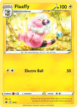 Flaaffy Pokemon card from McDonald's Collection 2022, card number 9
