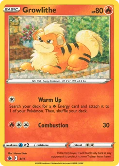 Growlithe Pokemon card from McDonald's Collection 2022, card number 4