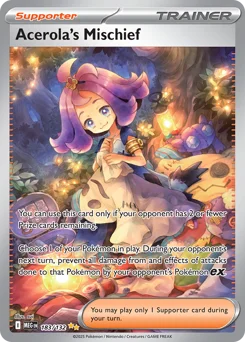 Acerola's Mischief Pokemon card from Mega Evolution, card number 183