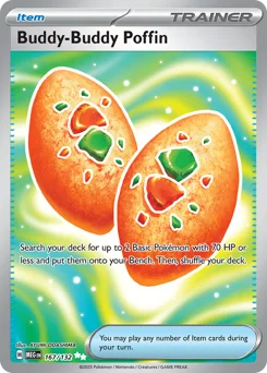 Buddy-Buddy Poffin Pokemon card from Mega Evolution, card number 167
