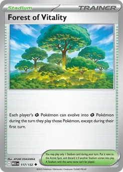 Forest of Vitality Pokemon card from Mega Evolution, card number 117