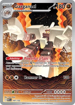 Garganacl Pokemon card from Mega Evolution, card number 147