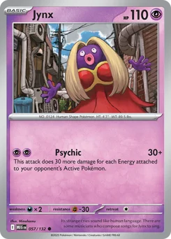 Jynx Pokemon card from Mega Evolution, card number 57