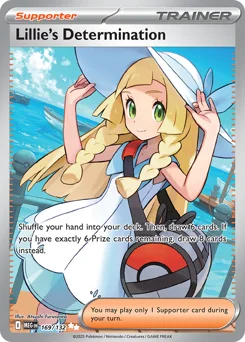 Lillie's Determination Pokemon card from Mega Evolution, card number 169