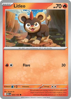 Litleo Pokemon card from Mega Evolution, card number 23