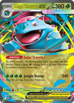 Mega Venusaur ex Pokemon card from Mega Evolution, card number 3