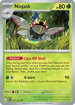 Ninjask Pokemon card from Mega Evolution, card number 17
