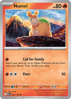 Numel Pokemon card from Mega Evolution, card number 21