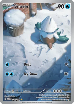 Snover Pokemon card from Mega Evolution, card number 140