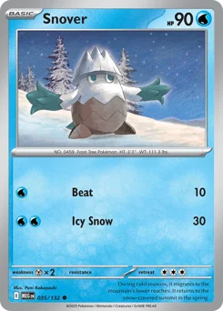 Snover Pokemon card from Mega Evolution, card number 35