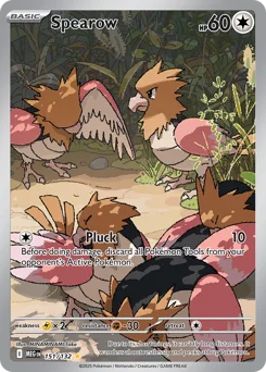 Spearow Pokemon card from Mega Evolution, card number 151