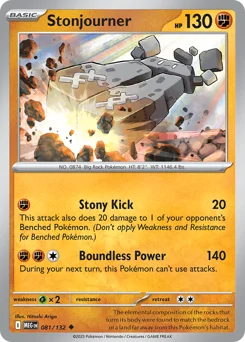 Stonjourner Pokemon card from Mega Evolution, card number 81