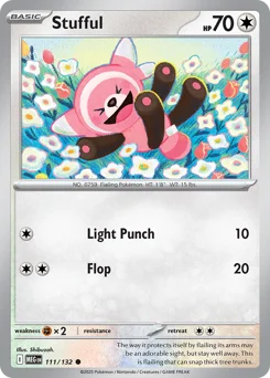 Stufful Pokemon card from Mega Evolution, card number 111