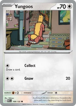 Yungoos Pokemon card from Mega Evolution, card number 109