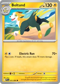 Boltund Pokemon card from Phantasmal Flames, card number 31