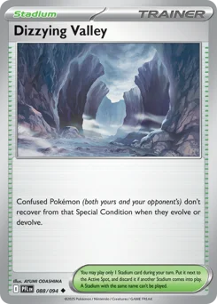 Dizzying Valley Pokemon card from Phantasmal Flames, card number 88