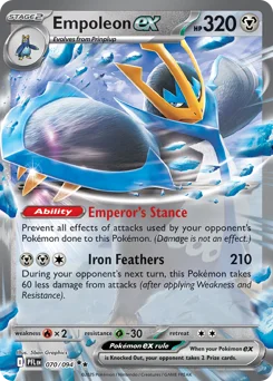 Empoleon ex Pokemon card from Phantasmal Flames, card number 70
