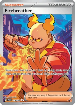 Firebreather Pokemon card from Phantasmal Flames, card number 119