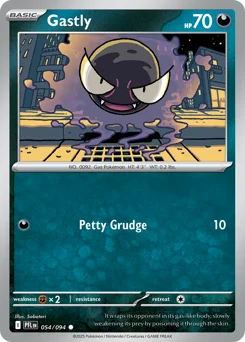 Gastly Pokemon card from Phantasmal Flames, card number 54