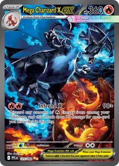 Mega Charizard X ex Pokemon card from Phantasmal Flames, card number 125