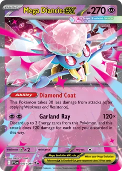 Mega Diancie ex Pokemon card from Phantasmal Flames, card number 41