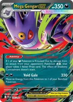 Mega Gengar ex Pokemon card from Phantasmal Flames, card number 56