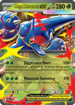 Mega Heracross ex Pokemon card from Phantasmal Flames, card number 4