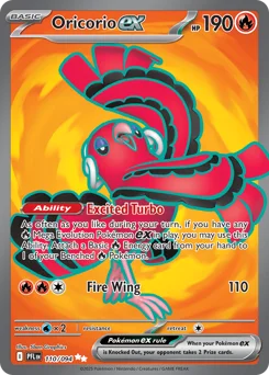 Oricorio ex Pokemon card from Phantasmal Flames, card number 110