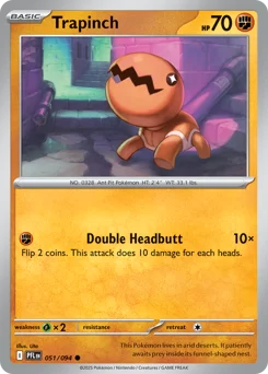 Trapinch Pokemon card from Phantasmal Flames, card number 51