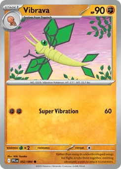 Vibrava Pokemon card from Phantasmal Flames, card number 52