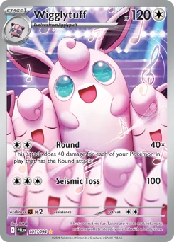Wigglytuff Pokemon card from Phantasmal Flames, card number 105
