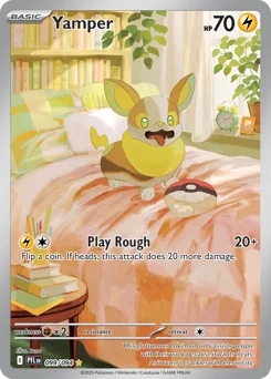 Yamper Pokemon card from Phantasmal Flames, card number 99