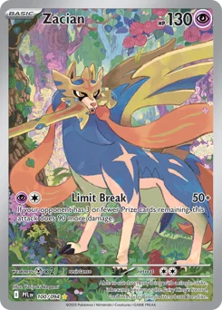 Zacian Pokemon card from Phantasmal Flames, card number 100