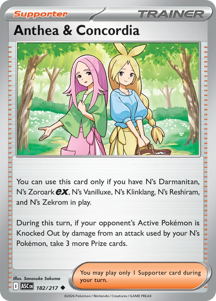 Anthea & Concordia Pokemon card from Ascended Heroes, card number 182