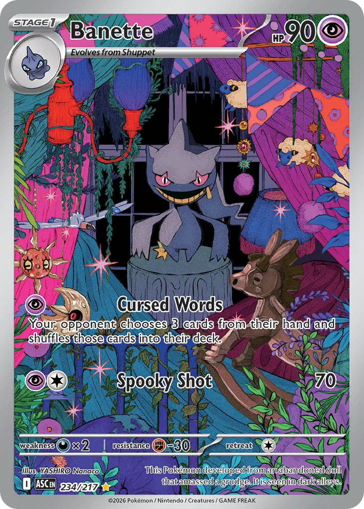 Banette Pokemon card from Ascended Heroes, card number 234