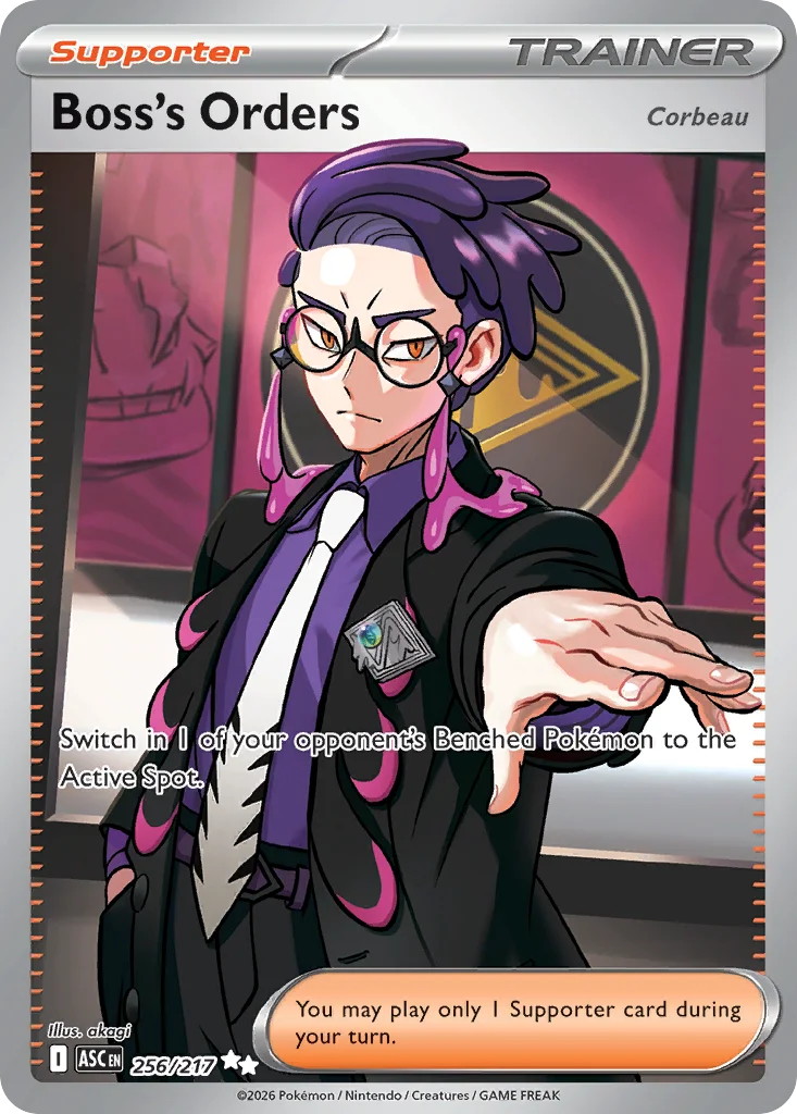 Boss's Orders Pokemon card from Ascended Heroes, card number 256