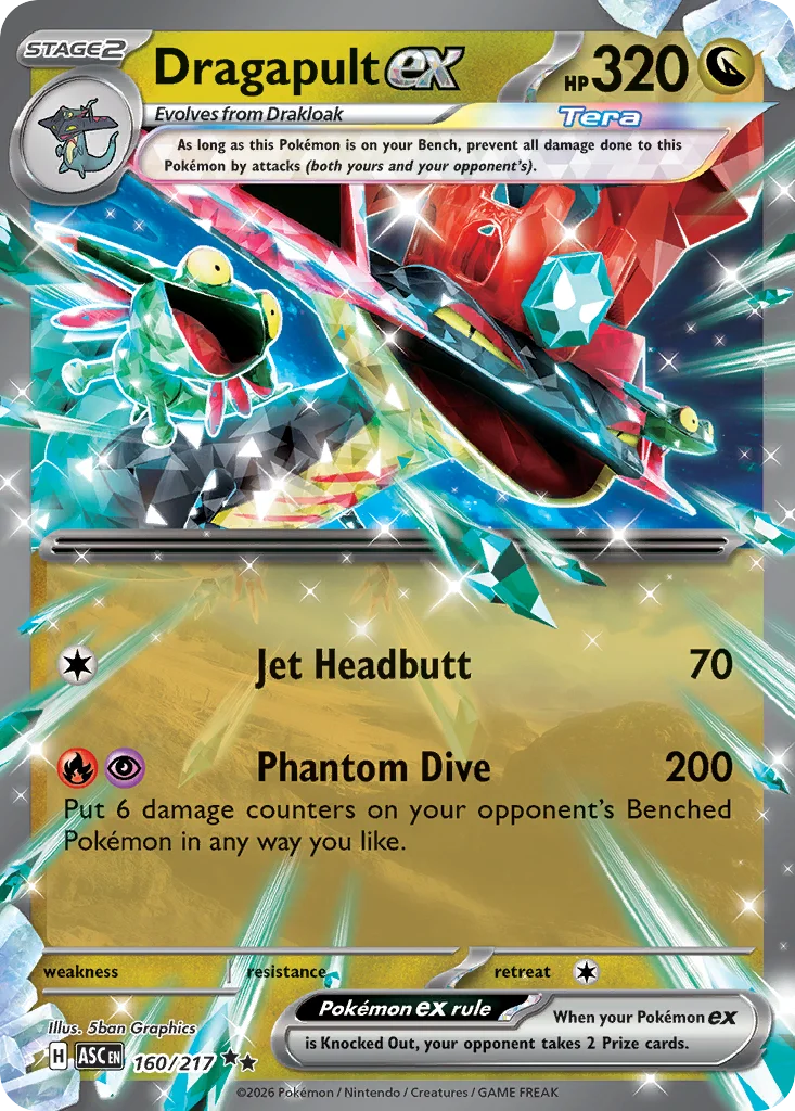 Dragapult ex Pokemon card from Ascended Heroes, card number 160
