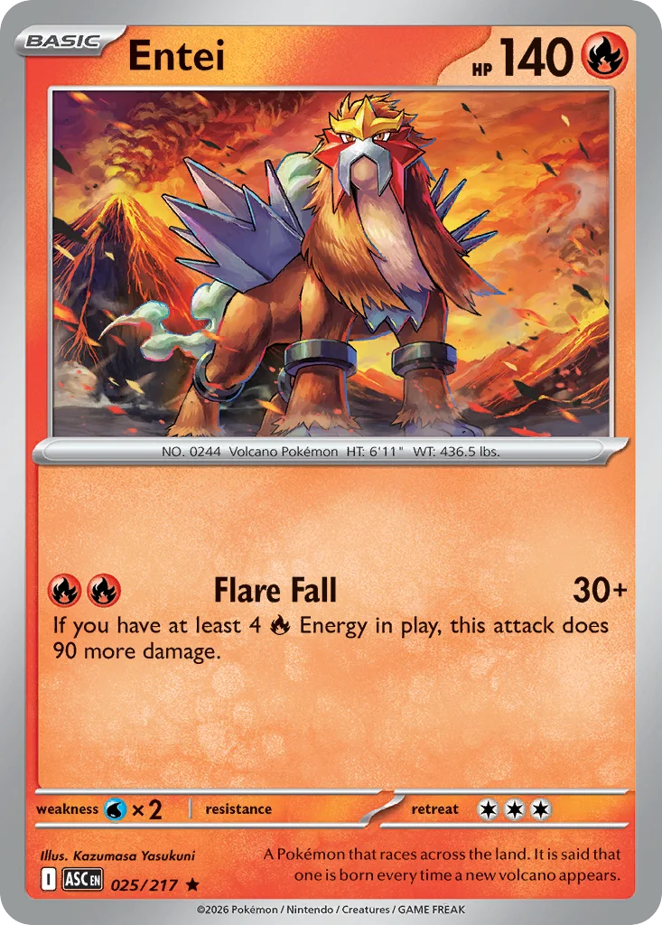 Entei Pokemon card from Ascended Heroes, card number 25
