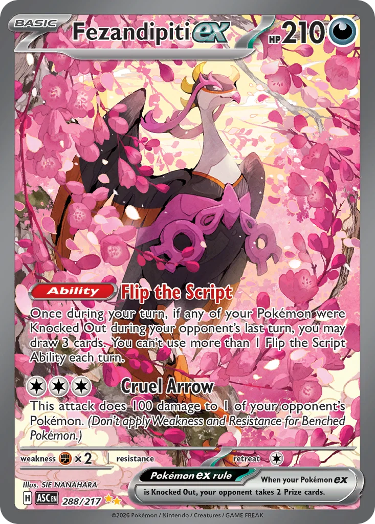 Fezandipiti ex Pokemon card from Ascended Heroes, card number 288