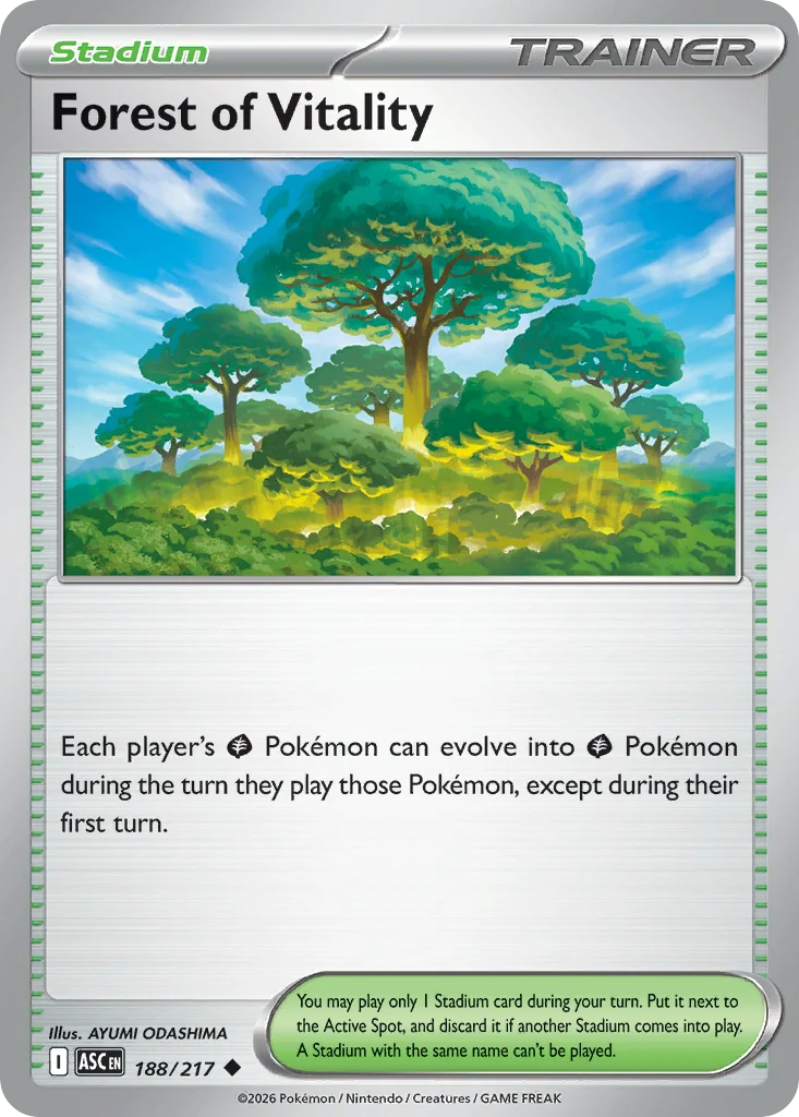 Forest of Vitality Pokemon card from Ascended Heroes, card number 188