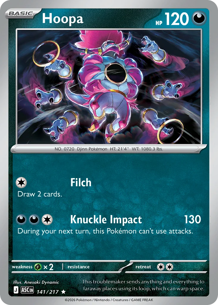 Hoopa Pokemon card from Ascended Heroes, card number 141