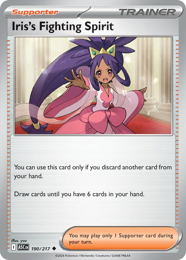 Iris's Fighting Spirit Pokemon card from Ascended Heroes, card number 190