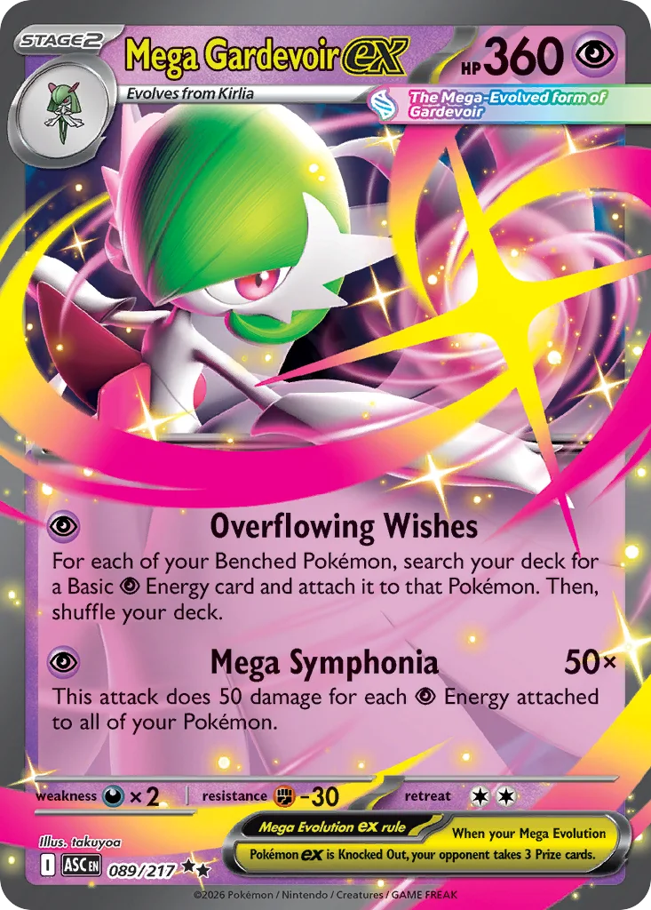 Mega Gardevoir ex Pokemon card from Ascended Heroes, card number 89