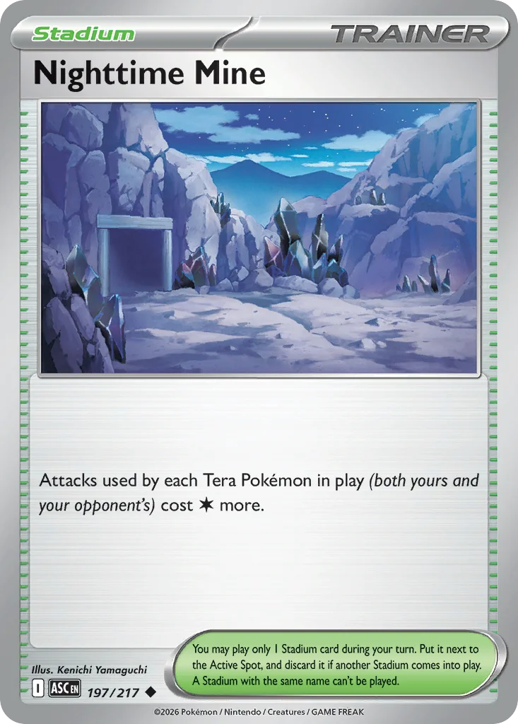 Nighttime Mine Pokemon card from Ascended Heroes, card number 197