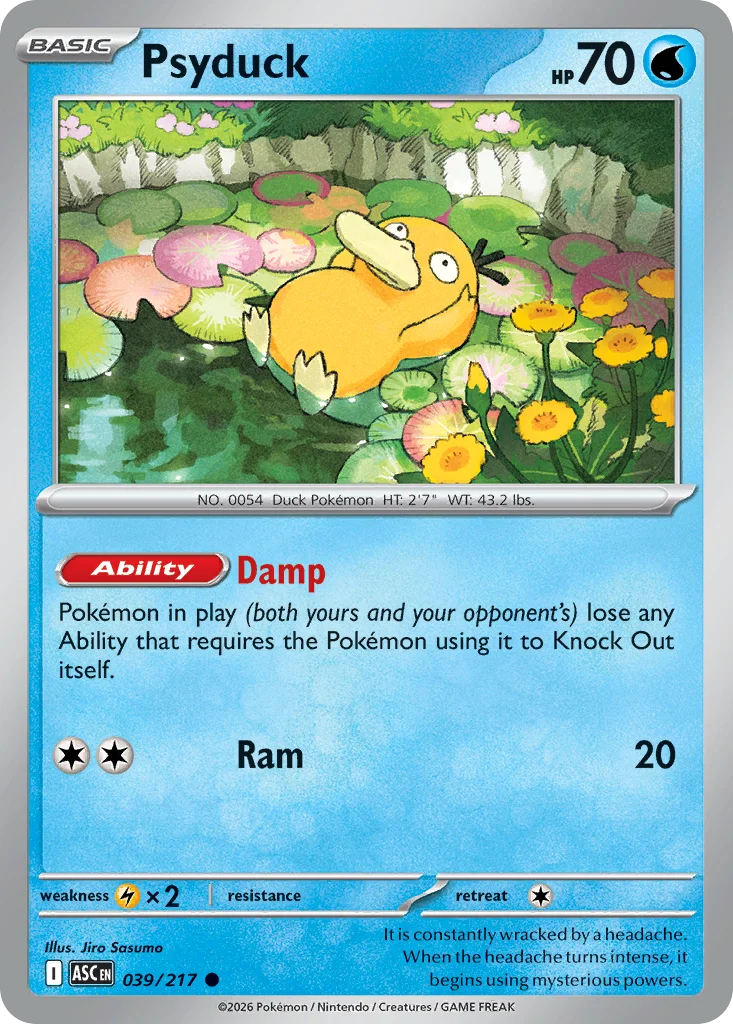 Psyduck Pokemon card from Ascended Heroes, card number 39