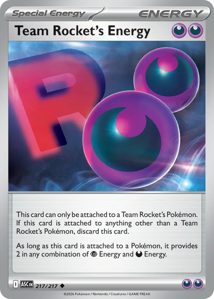Team Rocket's Energy Pokemon card from Ascended Heroes, card number 217