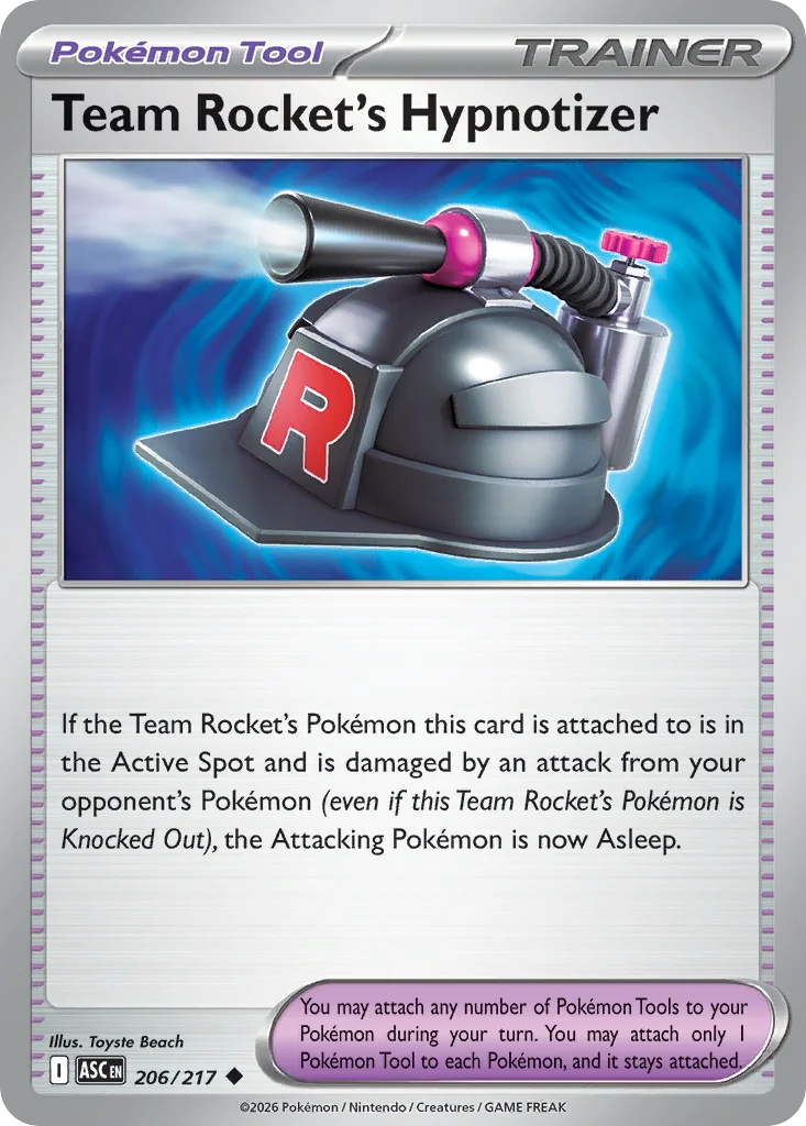 Team Rocket's Hypnotizer Pokemon card from Ascended Heroes, card number 206