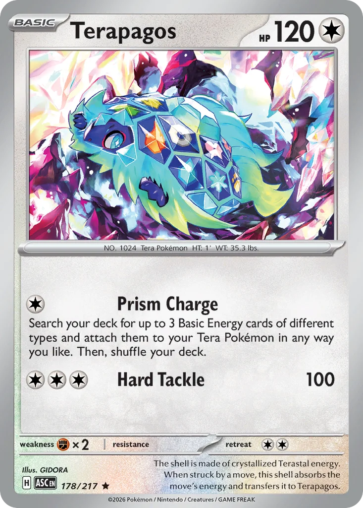 Terapagos Pokemon card from Ascended Heroes, card number 178