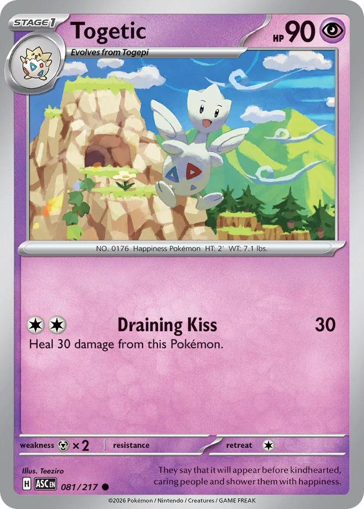 Togetic Pokemon card from Ascended Heroes, card number 81